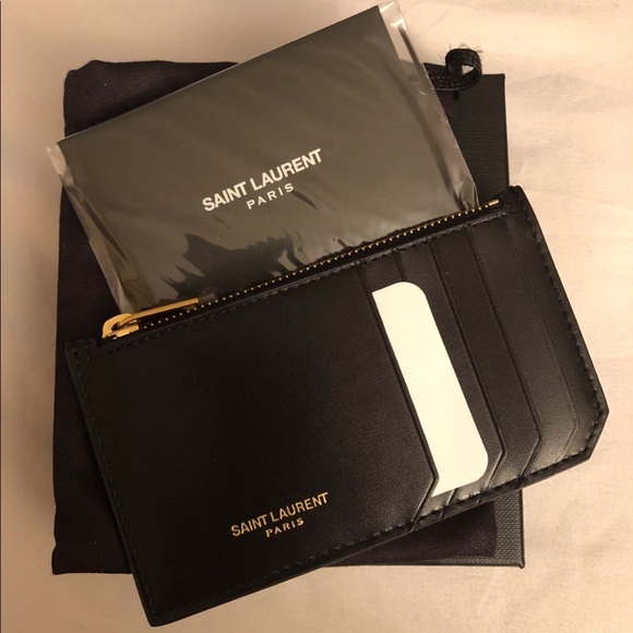Saint Laurent Handbags - AUTHENTIC Saint Laurent Zipped Card Holder